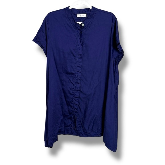 Bryn Walker Oversized Button Down Tunic Top Royal Blue Size Large - Picture 1 of 7